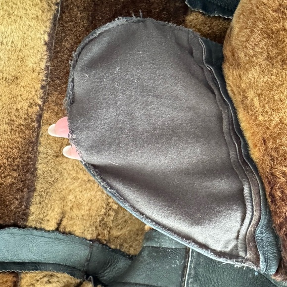 Women's Brown 💯% genuine shearling Fur Trim Coat - Picture 5 of 13